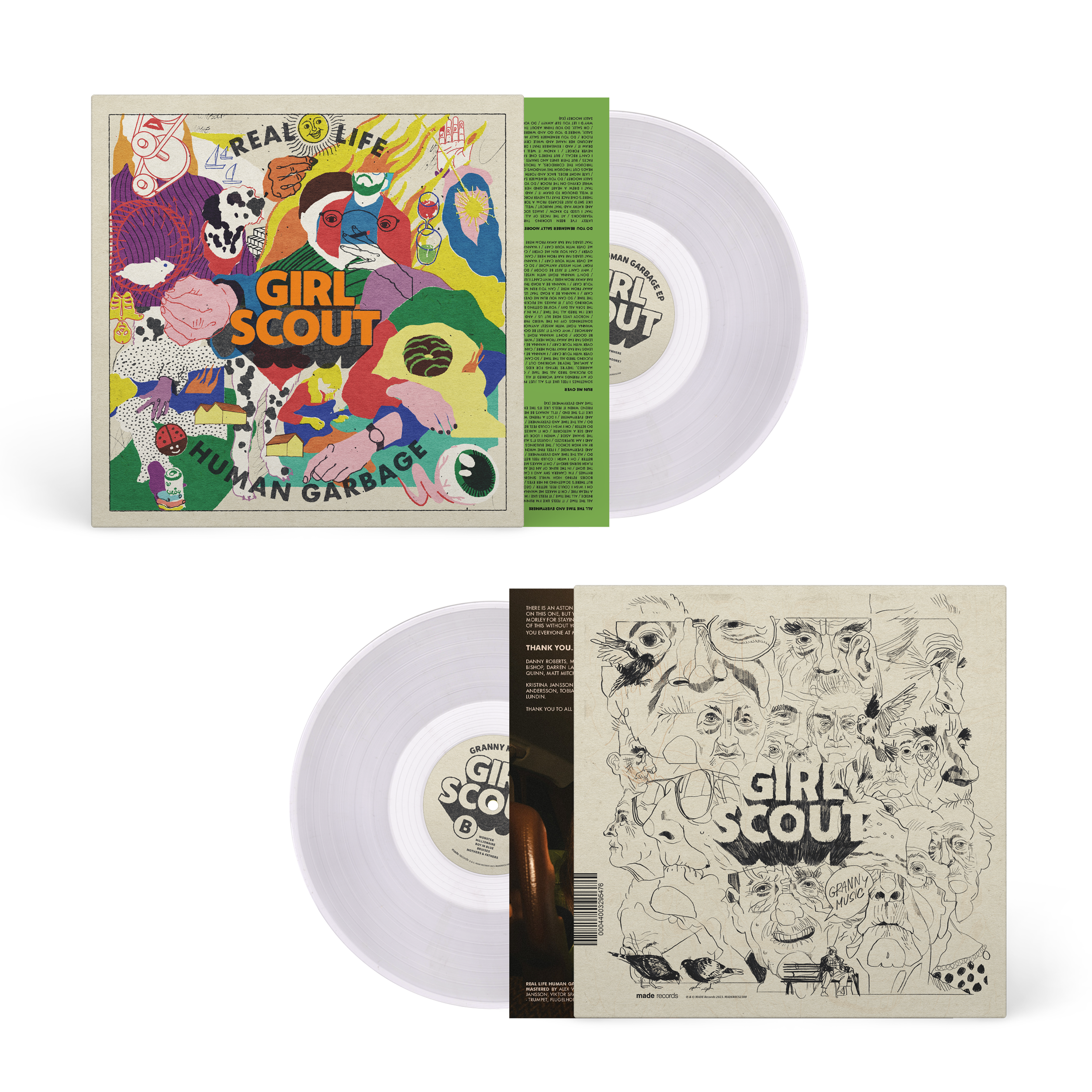 Real Life Human Garbage / Granny Music: Limited Clear Vinyl LP - Image 2