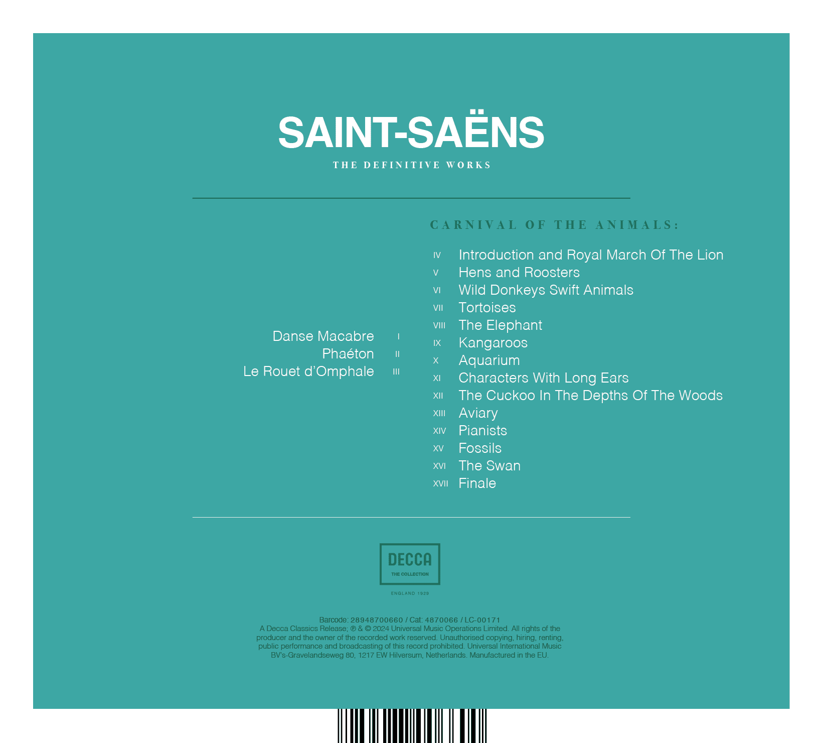 Saint-Saëns – The Definitive Works (Decca - The Collection): Vinyl LP - Image 3