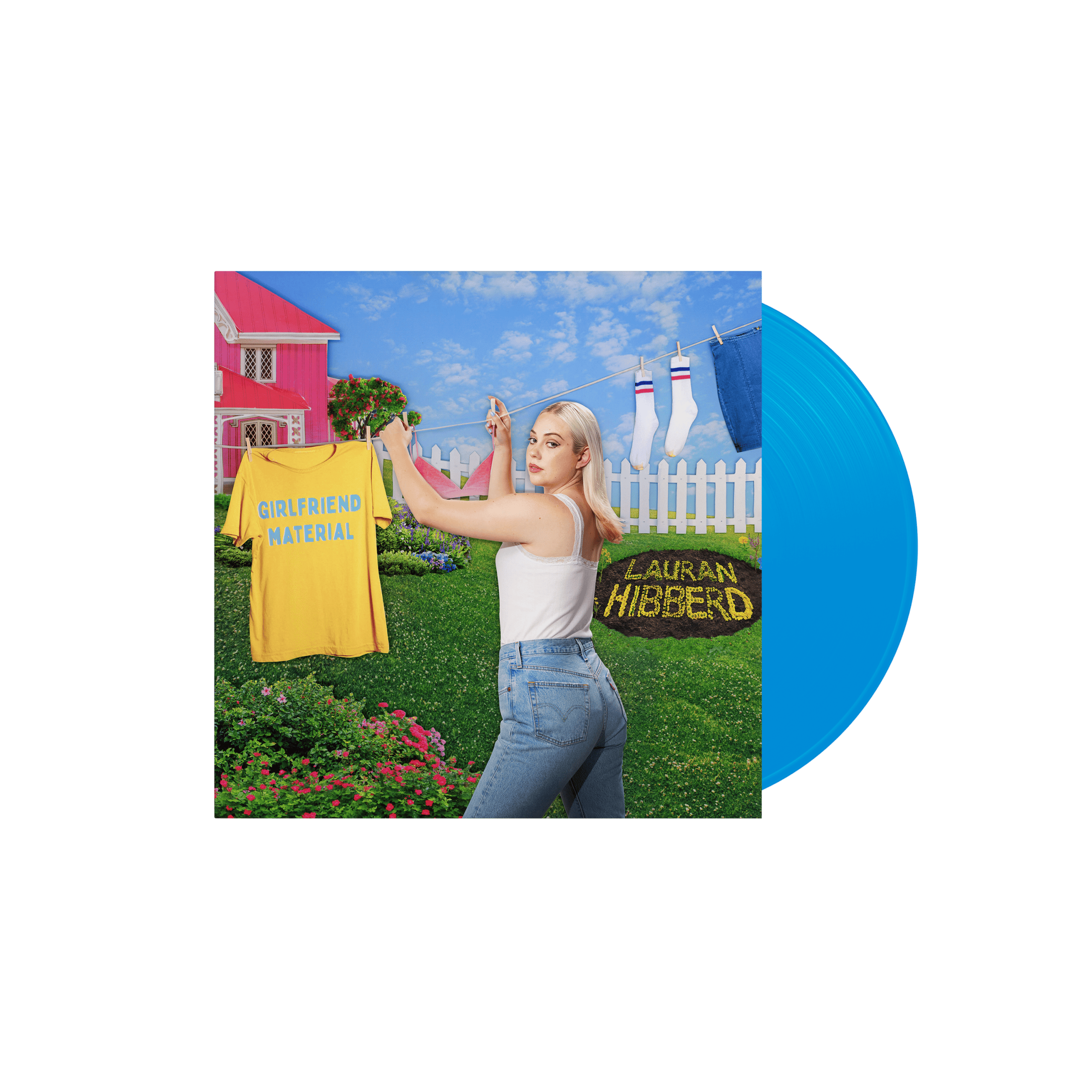 girlfriend material: Sky Blue Vinyl LP + Signed Print - Image 2