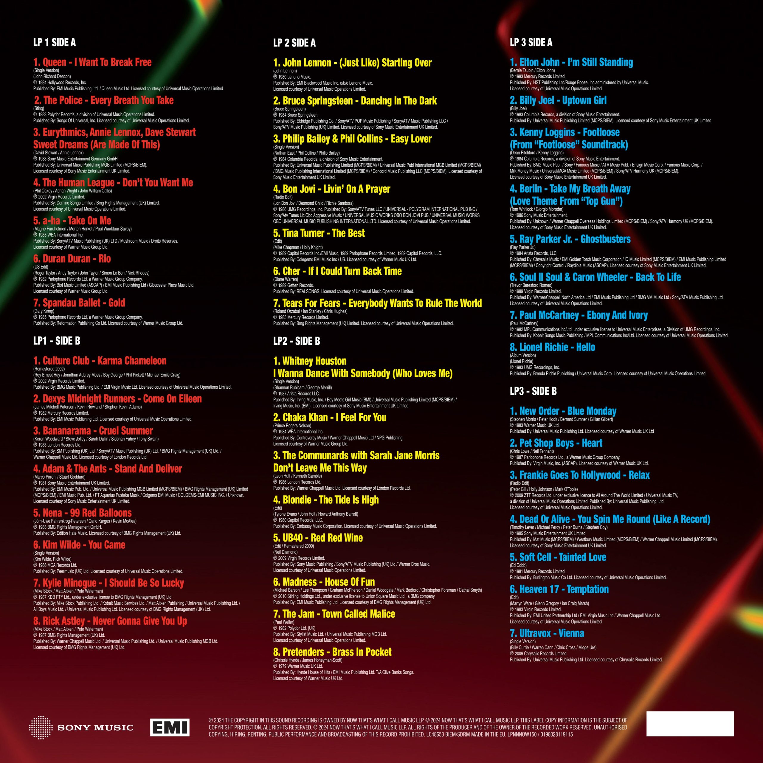 NOW That’s What I Call The 80s (3LP) - Image 2