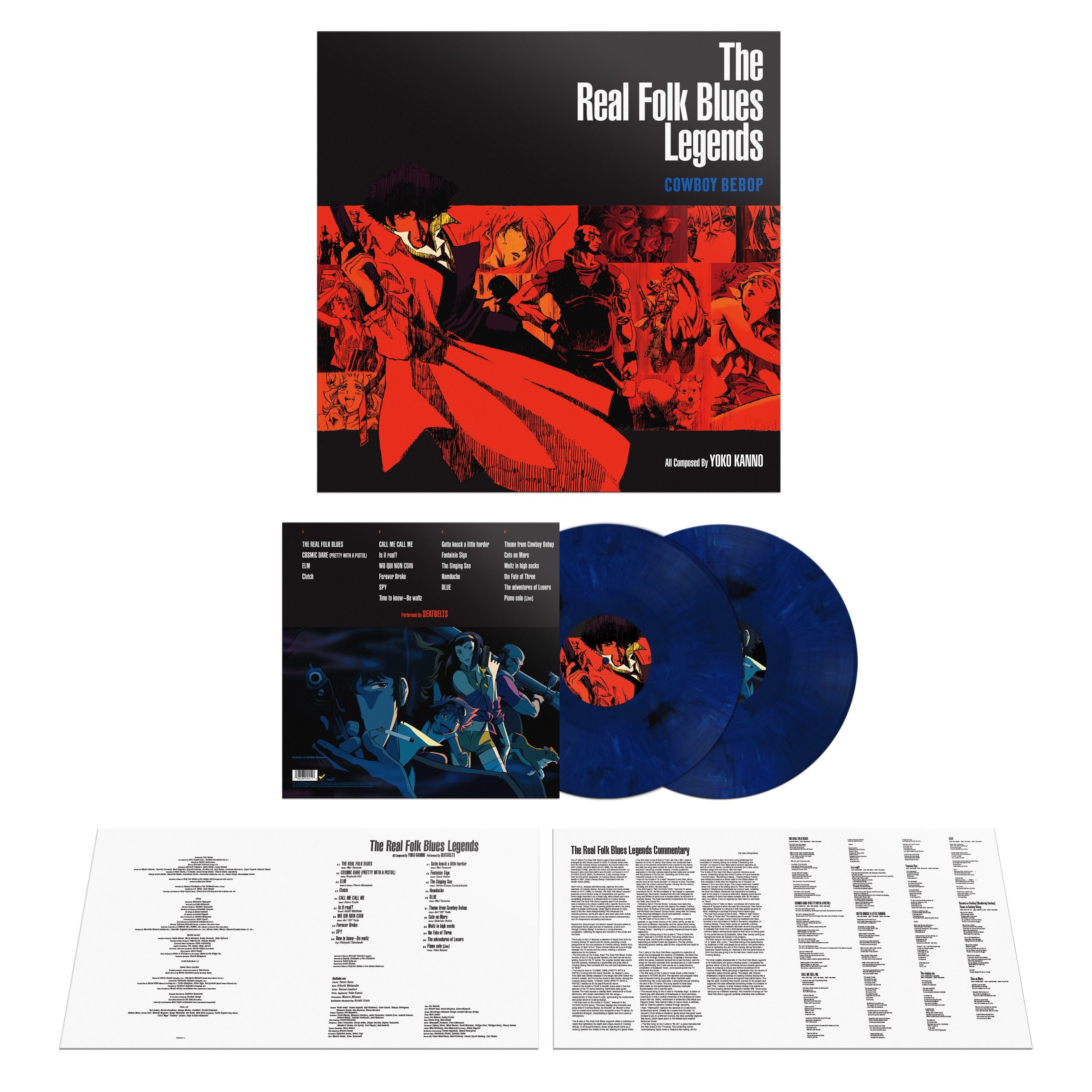 COWBOY BEBOP - The Real Folk Blues Legends: Dark Blue Marbled Vinyl 2LP - Image 2