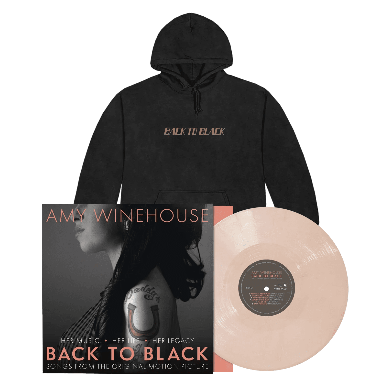 Back To Black - Songs From The Original Motion Picture: Exclusive Peach Vinyl LP + Portrait Washed Hoodie