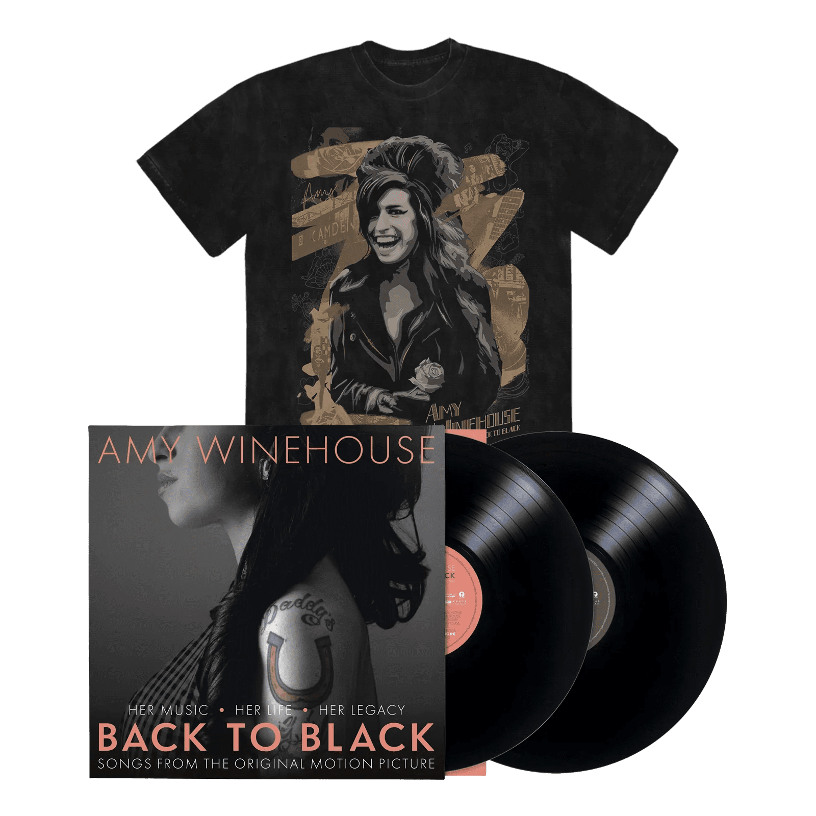Back To Black - Songs From The Original Motion Picture: Vinyl 2LP + Portrait Washed T-Shirt