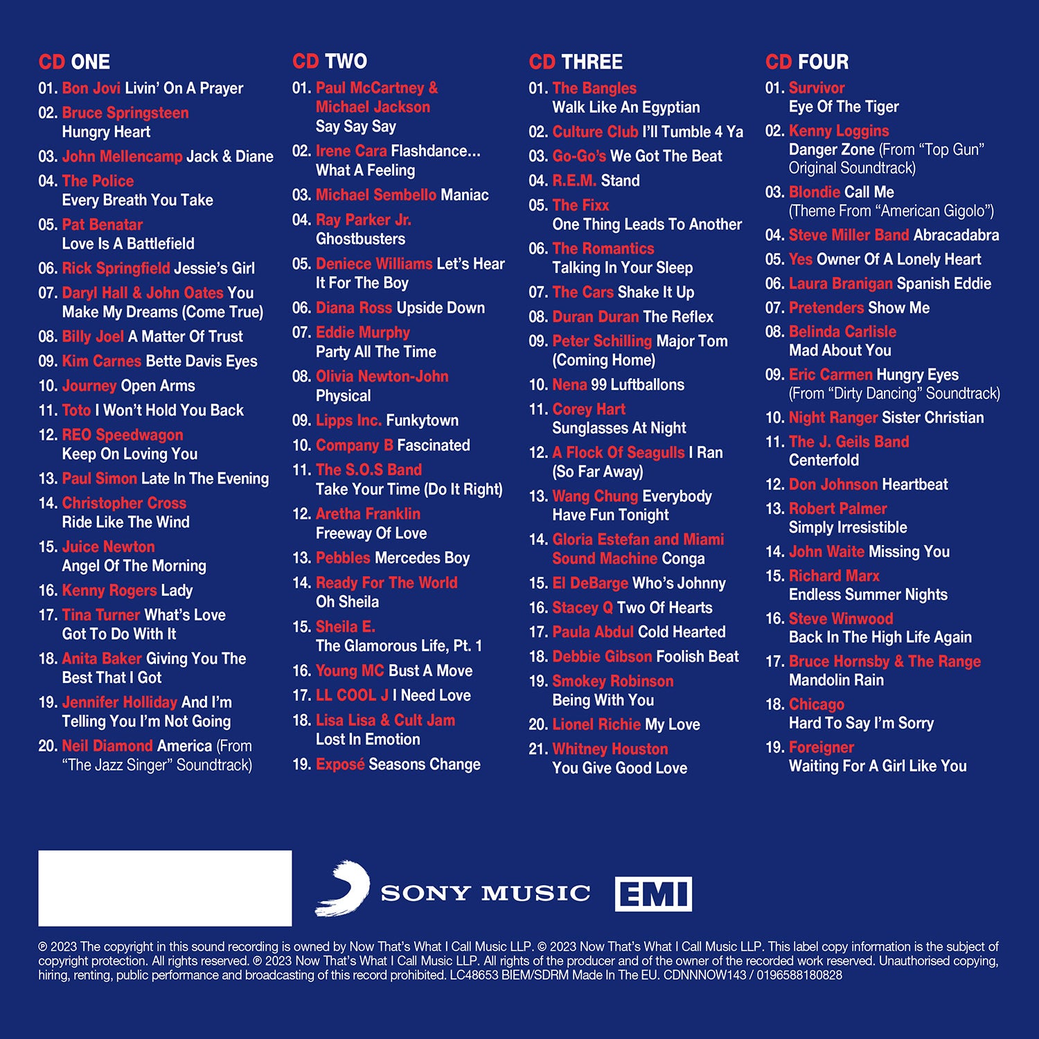 NOW That's What I Call USA: The 80s (4CD) - Image 2