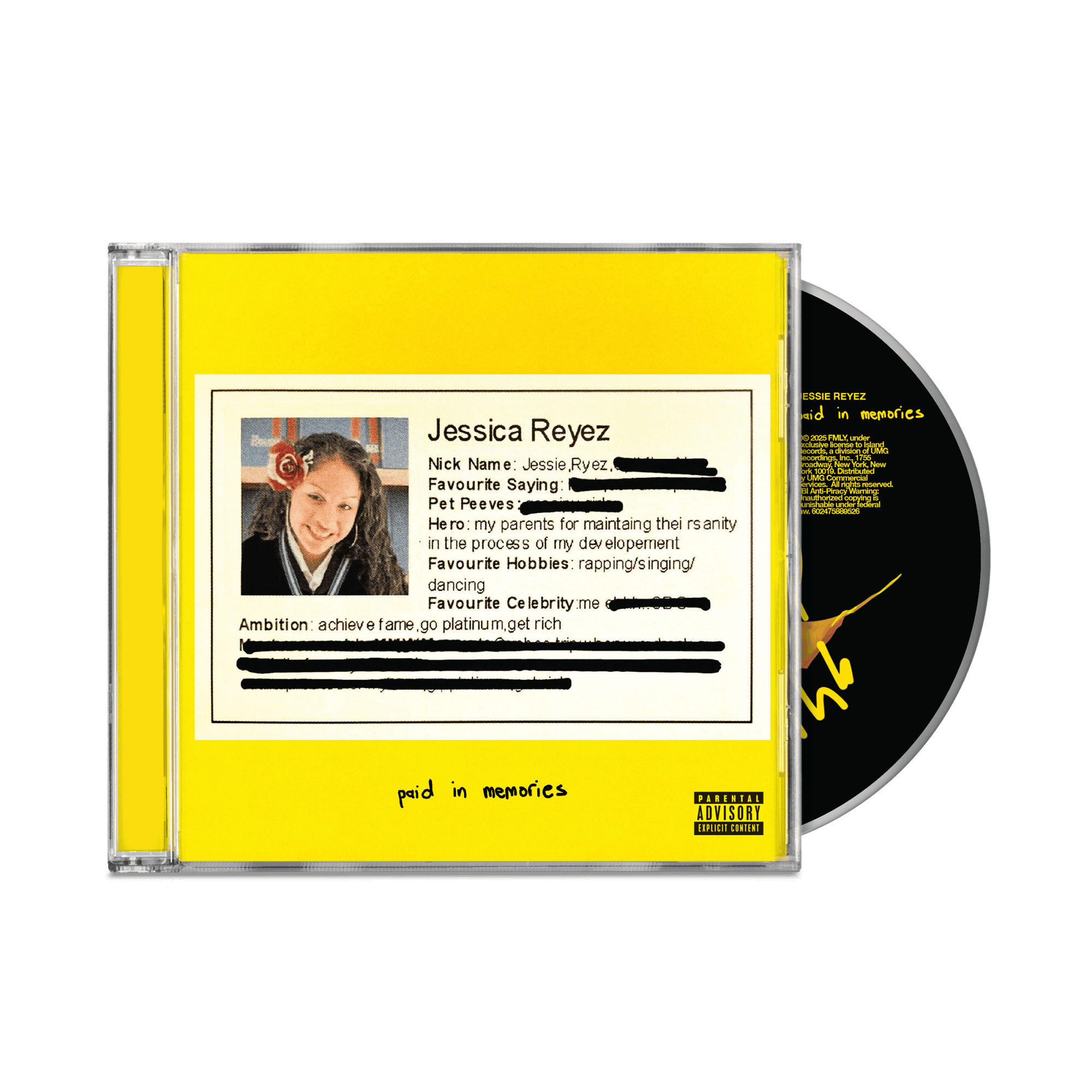 Paid In Memories Standard CD