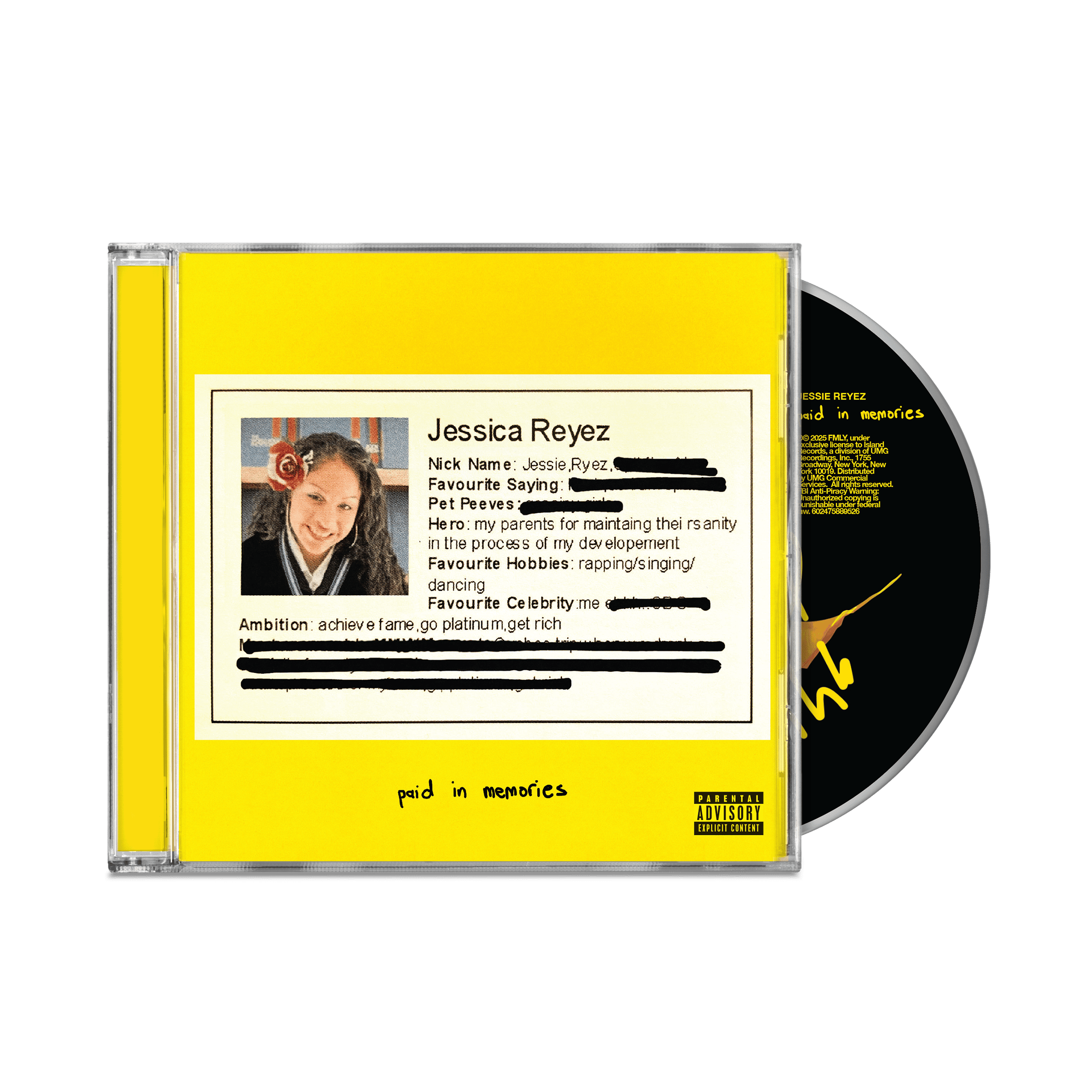 Paid In Memories Standard CD