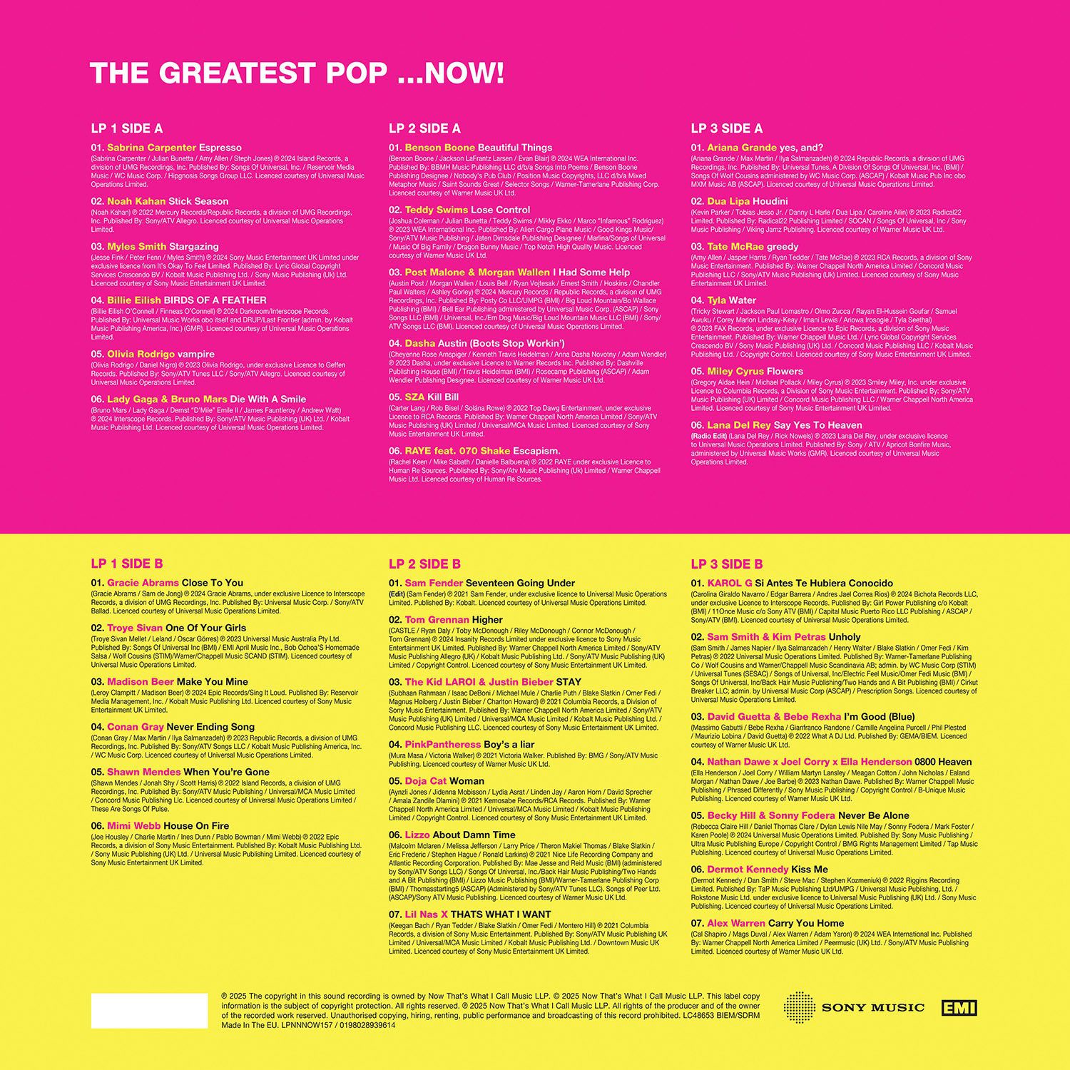 NOW That's What I Call… Pop! (3LP) - Image 2