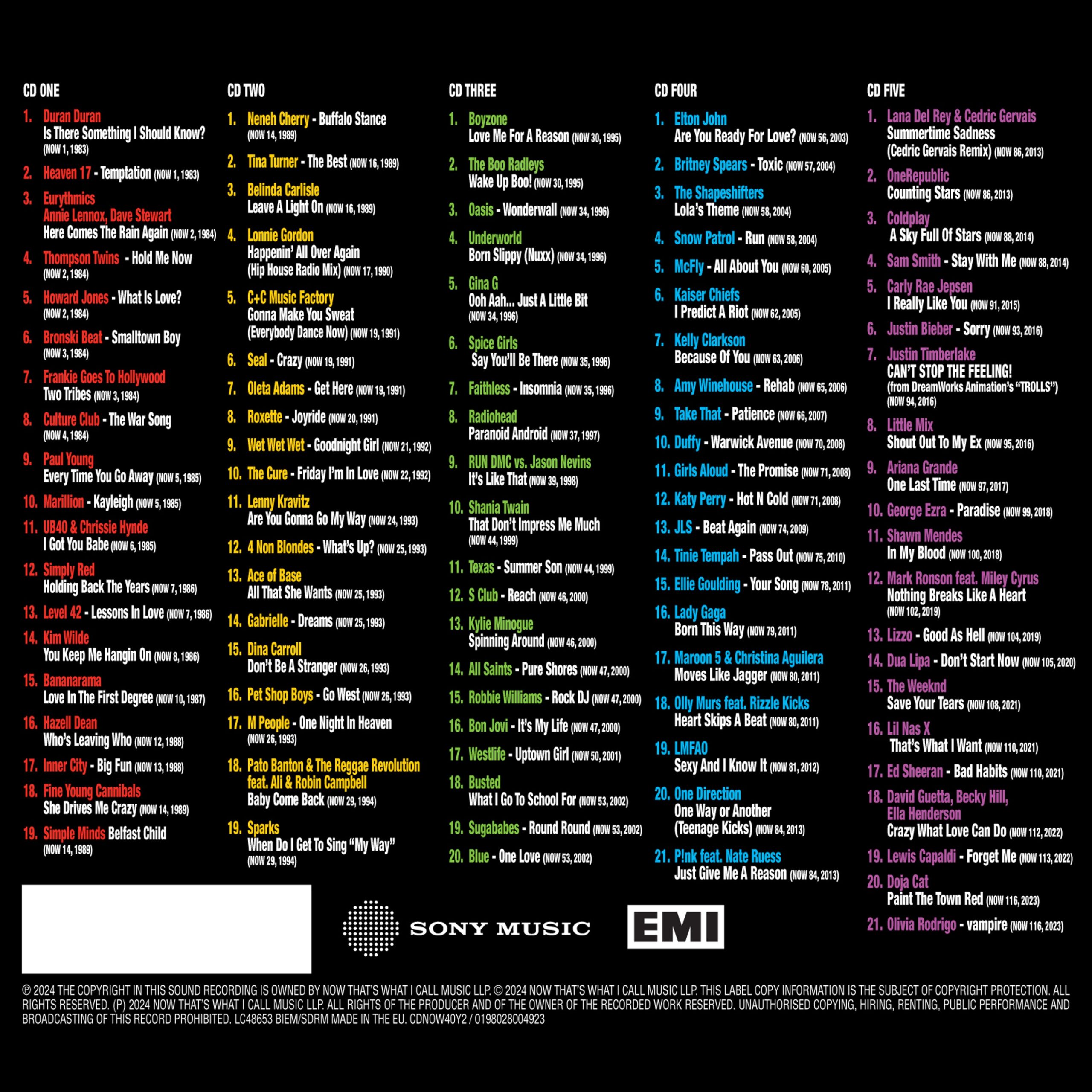 NOW That's What I Call 40 Years - Part Two (5CD) - Image 2