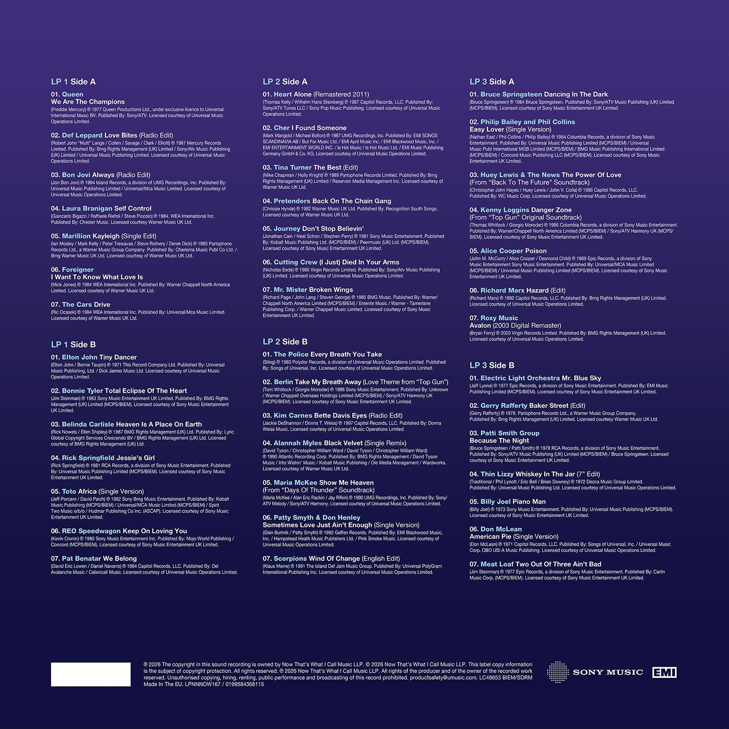 NOW That's What I Call Soft Rock & Power Pop Anthems (3LP) - Image 2