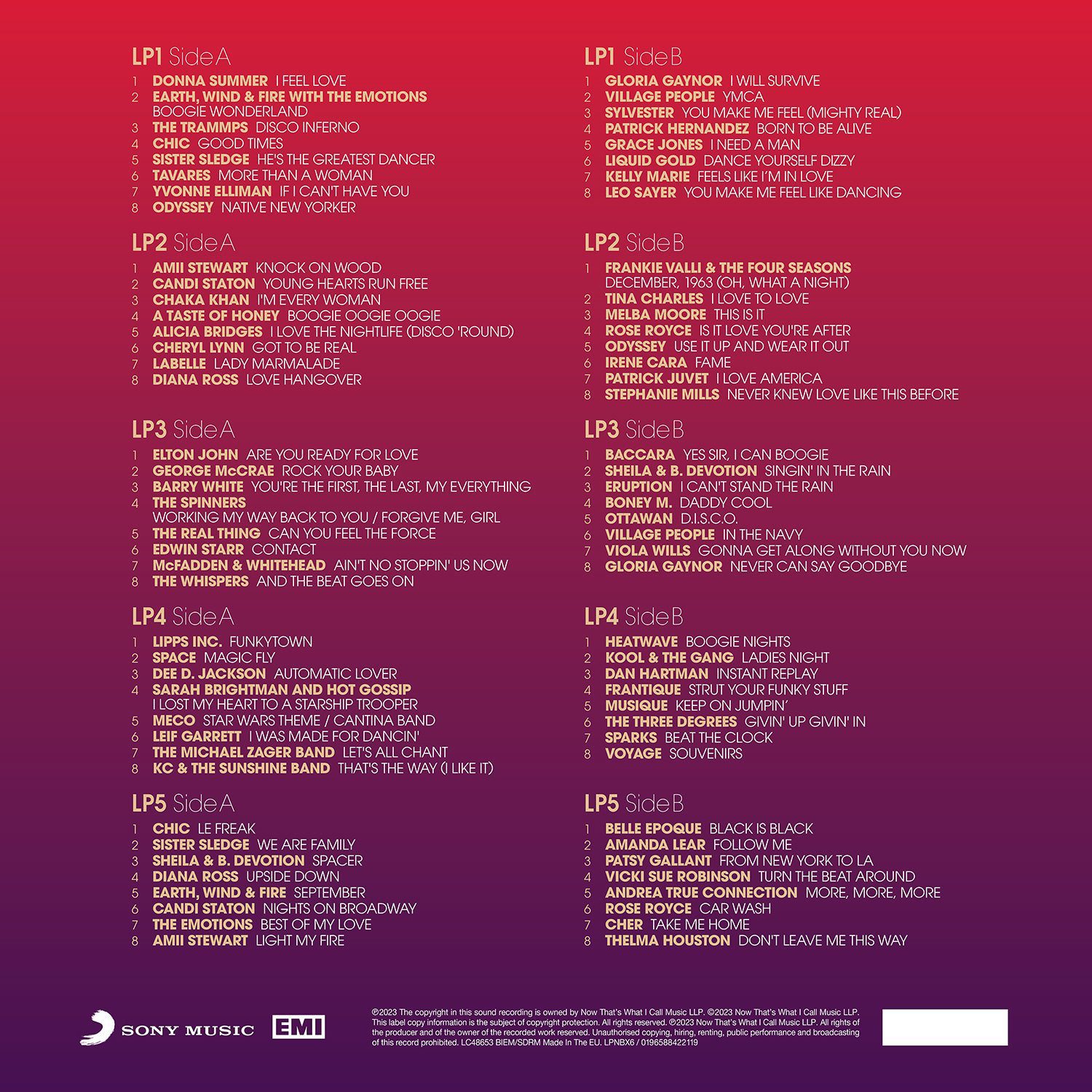 NOW Presents…Disco (5LP) - Image 2