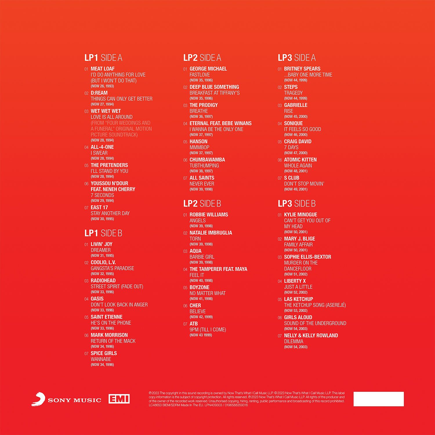 NOW That's What I Call 40 Years: Volume 2 - 1993-2003 (3LP) - Image 2