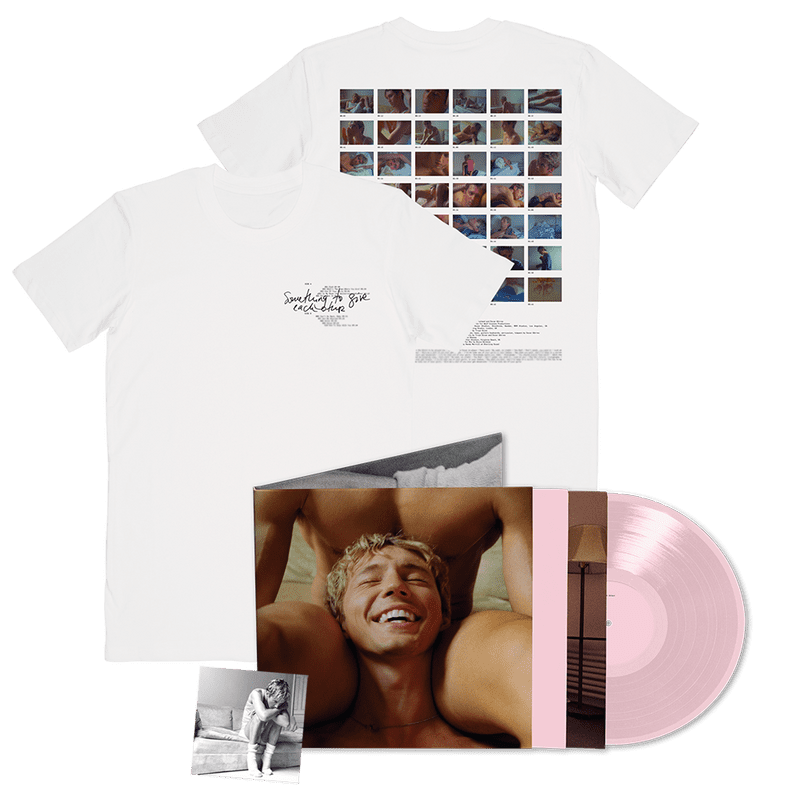 Something To Give Each Other: Exclusive Pink Vinyl LP, T-Shirt + Signed Post Card Bundle