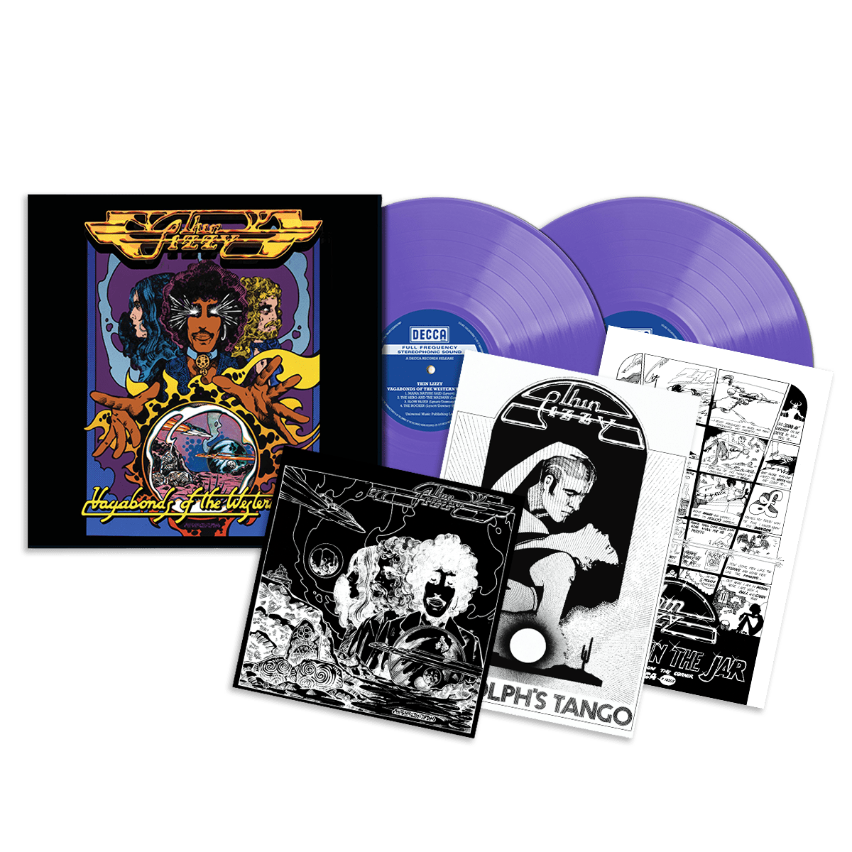 Vagabonds of the Western World: Deluxe Purple Vinyl 2LP, Exclusive Artcard (Signed by Eric Bell) + Jim Fitzpatrick Poster Set